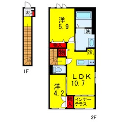 八幡宿駅 徒歩17分 2階の物件間取画像